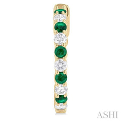 ASHI Alternate Gemstone & Diamond Hoop Earrings 57573PPFGEREMYG