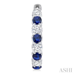 ASHI Inside-Out Alternate Gemstone & Diamond Hoop Earrings 57650PPFGERSPWG-1.65