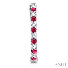 ASHI Inside-Out Alternate Gemstone & Diamond Hoop Earrings 57653PPFGERRBWG