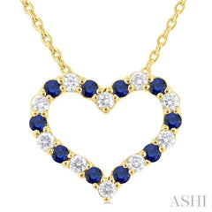 ASHI Heart Shape Alternate Gemstone & Diamond Fashion Pendant 57678PPFGPDSPYG