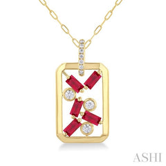 ASHI Scatter Gemstone & Diamond Fashion Pendant 57698PPFGPDRBYG