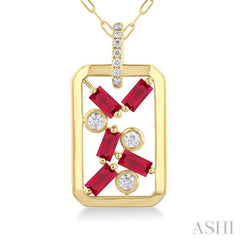ASHI Scatter Gemstone & Diamond Fashion Pendant 57698PPFGPDRBYG