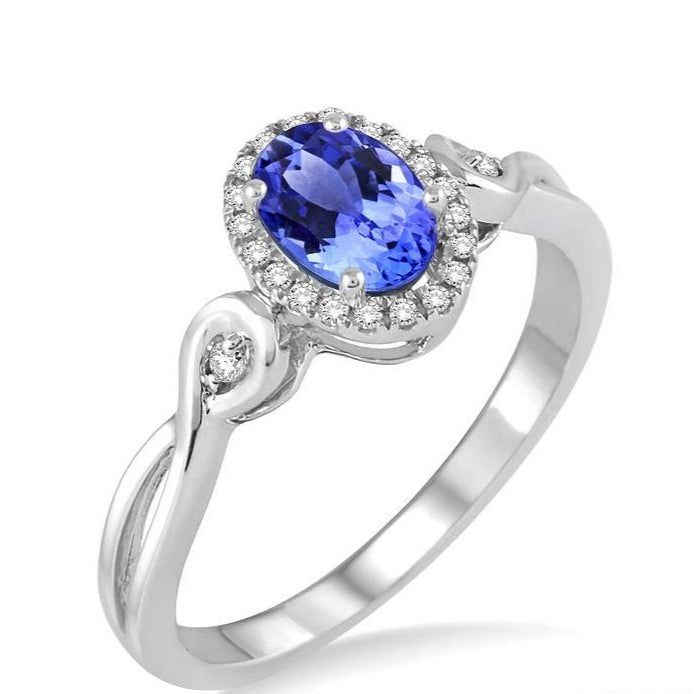 Parkplace Jewelers Oval Shape Gemstone & Halo Diamond Ring 42658PPFSTZWG