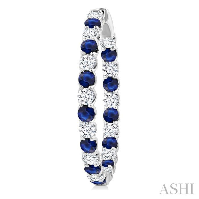 ASHI Inside-Out Alternate Gemstone & Diamond Hoop Earrings 57840PPFGERSPWG-2.60