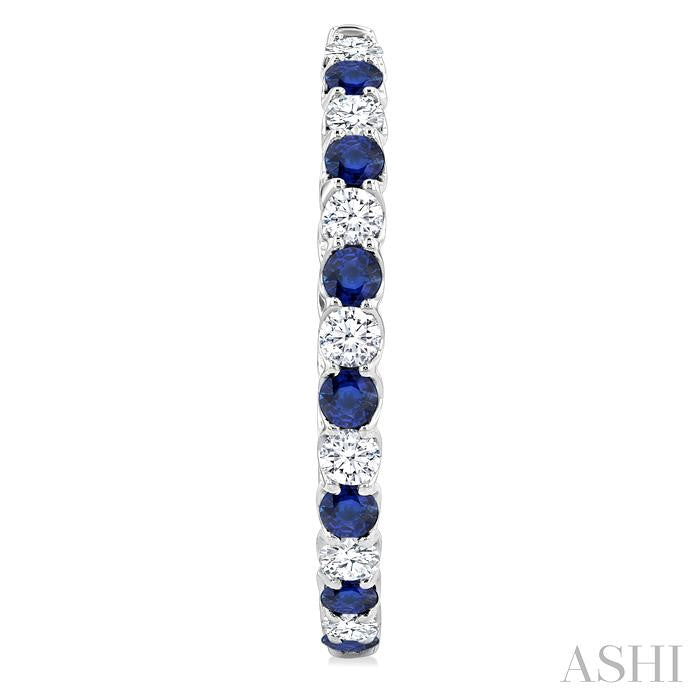 ASHI Inside-Out Alternate Gemstone & Diamond Hoop Earrings 57840PPFGERSPWG-2.60