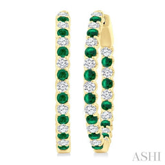 ASHI Inside-Out Alternate Gemstone & Diamond Hoop Earrings 57841PPFGEREMYG