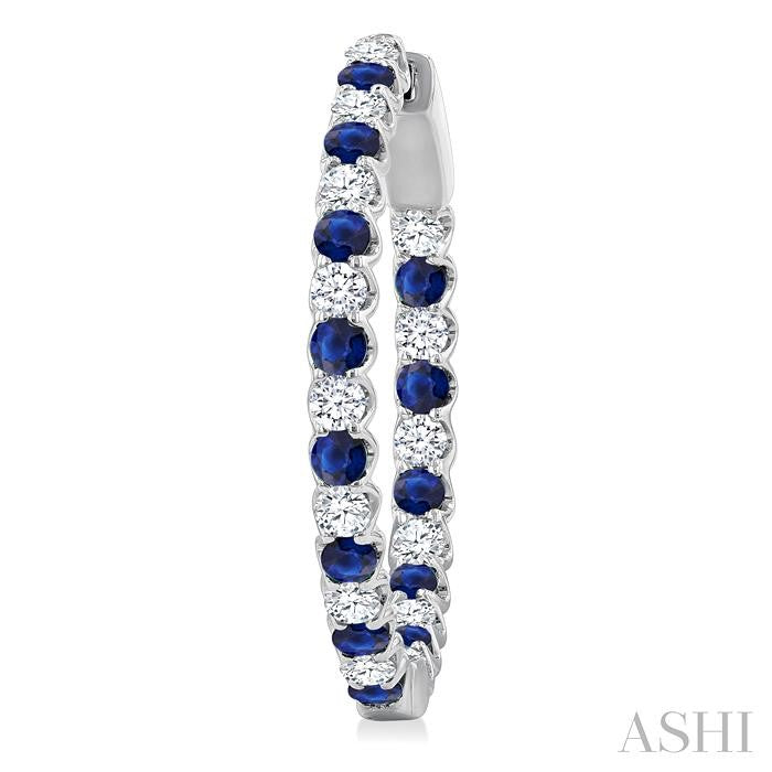 ASHI Inside-Out Alternate Gemstone & Diamond Hoop Earrings 57841PPFGERSPWG