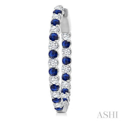 ASHI Inside-Out Alternate Gemstone & Diamond Hoop Earrings 57841PPFGERSPWG