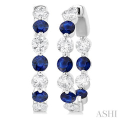 ASHI Inside-Out Alternate Gemstone & Diamond Hoop Earrings 57851PPFGERSPWG