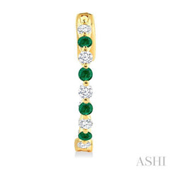 ASHI Inside-Out Alternate Gemstone & Diamond Hoop Earrings 57853PPFGEREMYG