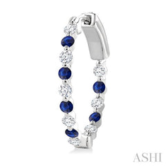 ASHI Inside-Out Alternate Gemstone & Diamond Hoop Earrings 57853PPFGERSPWG