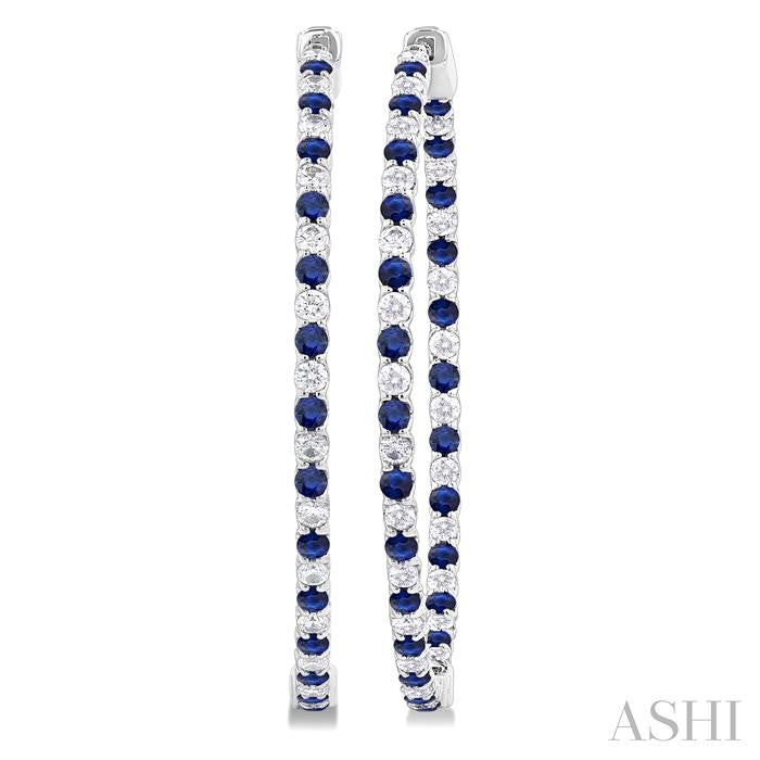 ASHI Inside-Out Alternate Gemstone & Diamond Hoop Earrings 57860PPFGERSPWG-1.50