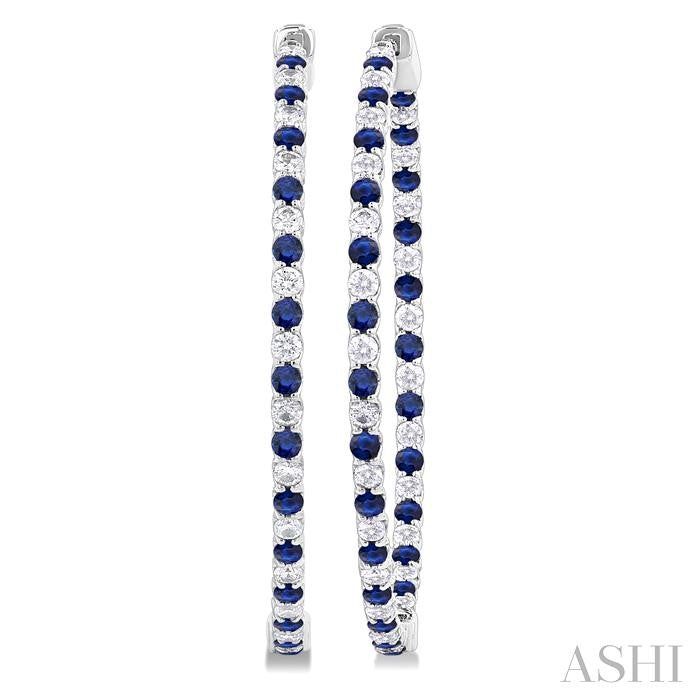 ASHI Inside-Out Alternate Gemstone & Diamond Hoop Earrings 57860PPFGERSPWG-1.50