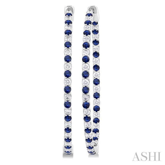 ASHI Inside-Out Alternate Gemstone & Diamond Hoop Earrings 57860PPFGERSPWG-1.50