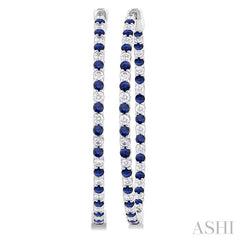 ASHI Inside-Out Alternate Gemstone & Diamond Hoop Earrings 57860PPFGERSPWG-1.50