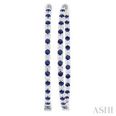 ASHI Inside-Out Alternate Gemstone & Diamond Hoop Earrings 57860PPFGERSPWG-1.50
