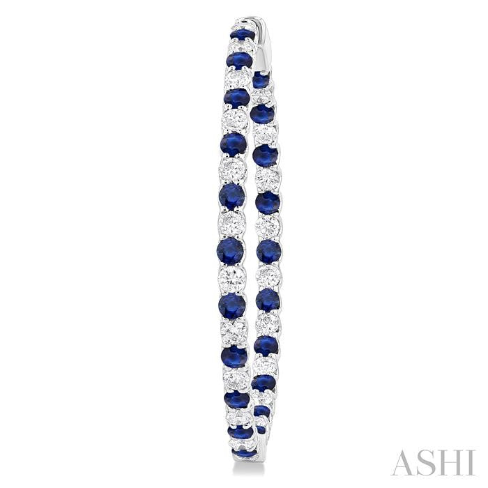 ASHI Inside-Out Alternate Gemstone & Diamond Hoop Earrings 57860PPFGERSPWG-2.50