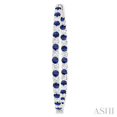 ASHI Inside-Out Alternate Gemstone & Diamond Hoop Earrings 57860PPFGERSPWG-2.50