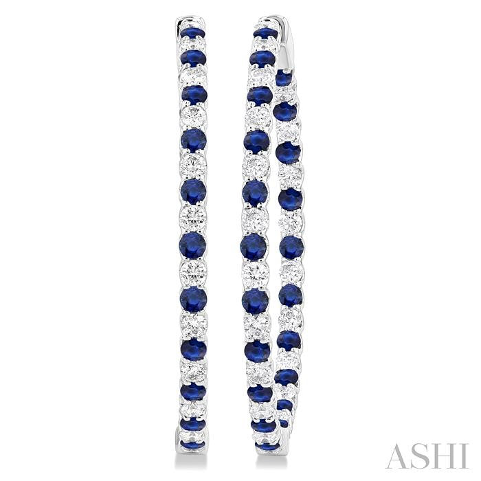 ASHI Inside-Out Alternate Gemstone & Diamond Hoop Earrings 57860PPFGERSPWG-2.50