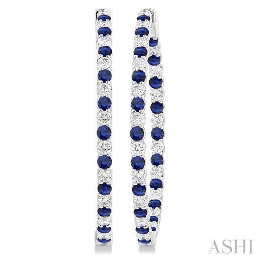 ASHI Inside-Out Alternate Gemstone & Diamond Hoop Earrings 57860PPFGERSPWG-2.50