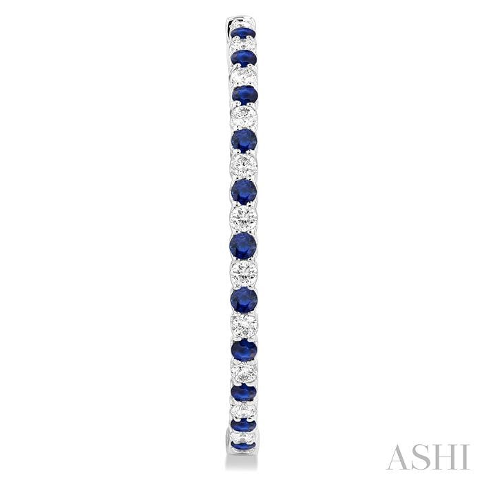 ASHI Inside-Out Alternate Gemstone & Diamond Hoop Earrings 57860PPFGERSPWG-2.50