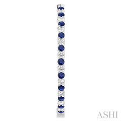 ASHI Inside-Out Alternate Gemstone & Diamond Hoop Earrings 57860PPFGERSPWG-2.50