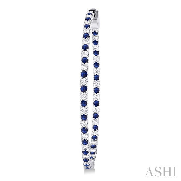 ASHI Inside-Out Alternate Gemstone & Diamond Hoop Earrings 57861PPFGERSPWG