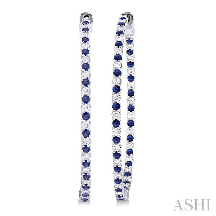 ASHI Inside-Out Alternate Gemstone & Diamond Hoop Earrings 57861PPFGERSPWG