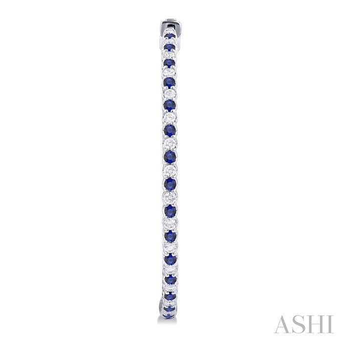 ASHI Inside-Out Alternate Gemstone & Diamond Hoop Earrings 57861PPFGERSPWG