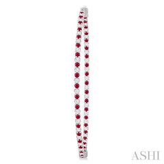 ASHI Inside-Out Alternate Gemstone & Diamond Hoop Earrings 57930PPFGERRBWG-1.50