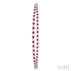 ASHI Inside-Out Alternate Gemstone & Diamond Hoop Earrings 57930PPFGERRBWG-1.50