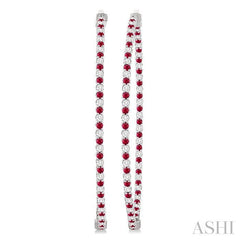 ASHI Inside-Out Alternate Gemstone & Diamond Hoop Earrings 57930PPFGERRBWG-1.50