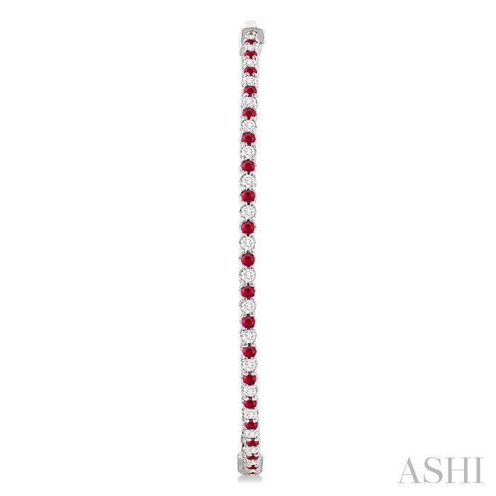 ASHI Inside-Out Alternate Gemstone & Diamond Hoop Earrings 57930PPFGERRBWG-1.50
