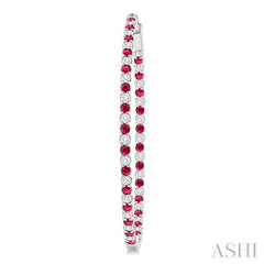ASHI Inside-Out Alternate Gemstone & Diamond Hoop Earrings 57930PPFGERRBWG-2.50