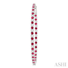 ASHI Inside-Out Alternate Gemstone & Diamond Hoop Earrings 57930PPFGERRBWG-2.50