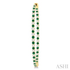 ASHI Inside-Out Alternate Gemstone & Diamond Hoop Earrings 57940PPFGEREMYG-1.50