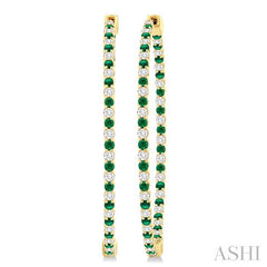 ASHI Inside-Out Alternate Gemstone & Diamond Hoop Earrings 57940PPFGEREMYG-1.50
