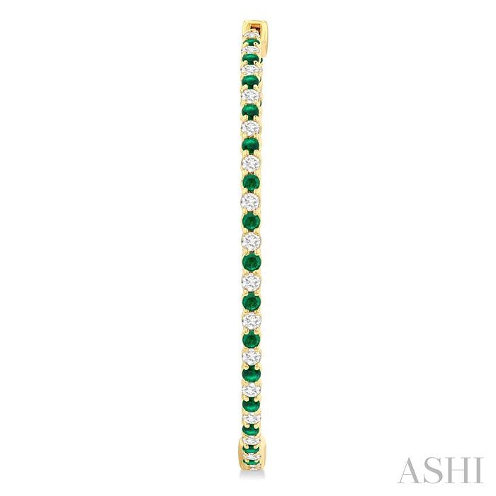 ASHI Inside-Out Alternate Gemstone & Diamond Hoop Earrings 57940PPFGEREMYG-1.50