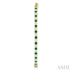 ASHI Inside-Out Alternate Gemstone & Diamond Hoop Earrings 57940PPFGEREMYG-1.50