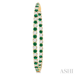 ASHI Inside-Out Alternate Gemstone & Diamond Hoop Earrings 57940PPFGEREMYG-2.50