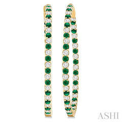 ASHI Inside-Out Alternate Gemstone & Diamond Hoop Earrings 57940PPFGEREMYG-2.50