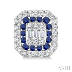 ASHI Emerald Shape Gemstone & Diamond Fusion Earrings 57975PPFGERSPWG-OC