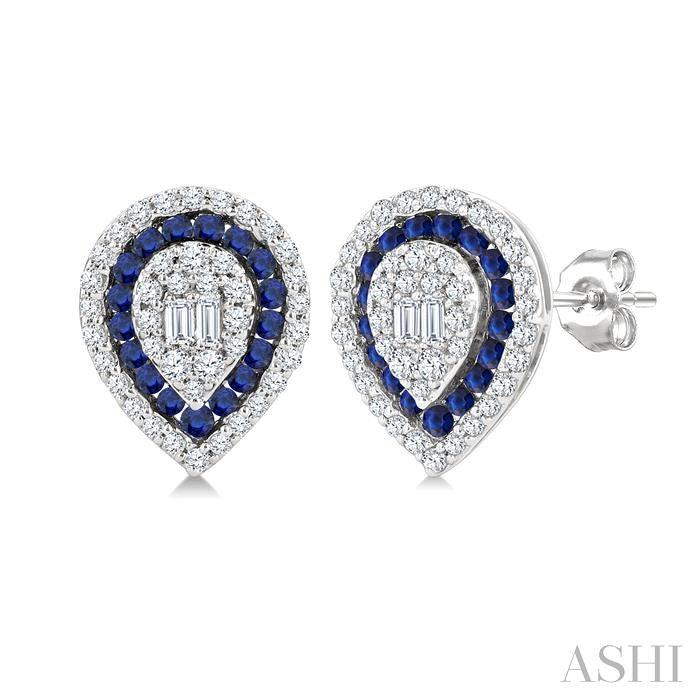 ASHI Pear Shape Gemstone & Diamond Fusion Earrings 57975PPFGERSPWG-PR