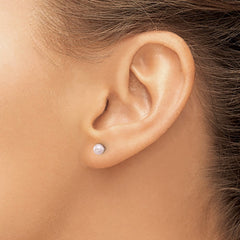 579E Inverness Stainless Steel 4mm Pink Glass Pearl Post Earrings