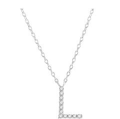 Parkplace Jewelers Block 'L' Initial Diamond Pendant 912F9PPFSPDWG-L