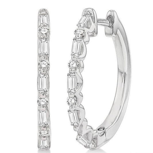 Parkplace Jewelers Baguette Diamond Hoop Earrings 631B3PPFHERWG