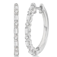 Parkplace Jewelers Baguette Diamond Hoop Earrings 631B3PPFHERWG