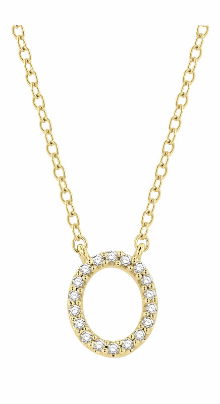 Parkplace Jewelers Block 'O' Initial Diamond Pendant 912F9PPFSPDYG-O