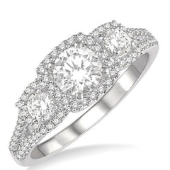 Parkplace Jewelers Round Shape Past Present & Future Halo Diamond Engagement Ring 254J2PPFHWG-LE