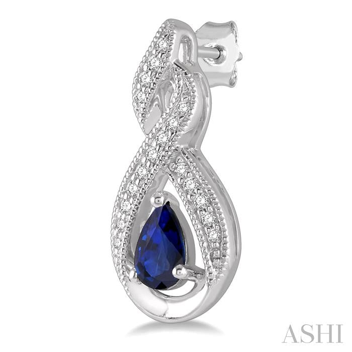 ASHI Pear Shape Gemstone & Diamond Earrings 58598PPTSERSPWG
